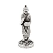 Rangoon circa 1910 An early 20th century Burmese silver menu or place card holder
