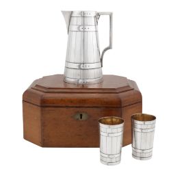 Madras dated 1880 by Peter Orr and Sons A cased late 19th century Indian colonial silver lemonade se