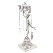 Naples circa 1840 An early to mid-19th century Italian 833 standard silver oil lamp