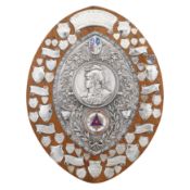 Birmingham 1918 by Fattorini and Sons A cased George V sterling silver and enamel mounted commemorat
