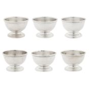 New York circa 1980 by Tiffany and Co A set of six late 20th century American sterling silver salts