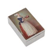 London 1894 by Francis Boone Thomas A Victorian sterling silver and enamel cigarette box