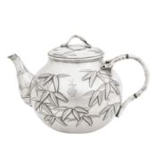 Yokohama circa 1890 A late 19th century Japanese silver teapot