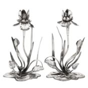 Yokohama circa 1910 retailed by Samurai Shokai A pair of early 20th century Japanese silver table la