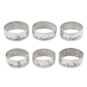 Omara circa 1940 A set of six early to mid-20th century Iraqi silver and niello napkin rings