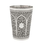 Cutch circa 1900 A late 19th / early 20th century Anglo-Indian unmarked silver beaker