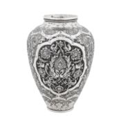 Isfahan circa 1960, marked Husain Parvaresh A mid-20th century Persian (Iranian) silver vase