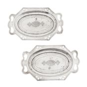 Baghdad circa 1920 by Shuwa’ Isaac Jangana A pair of early 20th century Iraqi silver dishes