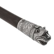 Northern India circa 1890 A late 19th century Indian silver mounted walking cane