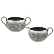 Madras circa 1910 by Peter Orr and Sons An early 20th century Anglo – Indian silver strawberry set