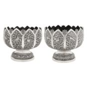 Cutch circa 1910 A pair of early 20th century Anglo – Indian unmarked silver bowls