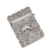 Cutch circa 1890 A late 19th century Anglo – Indian unmarked silver card case