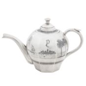 Omara circa 1930 signed Ghadeer An early 20th century Iraqi silver and niello teapot