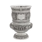 Calcutta dated 1902 by SD & Co An early 20th century Anglo – Indian silver cup
