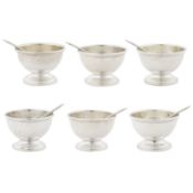 New York circa 1980 by Tiffany and Co A set of six late 20th century American sterling silver salts