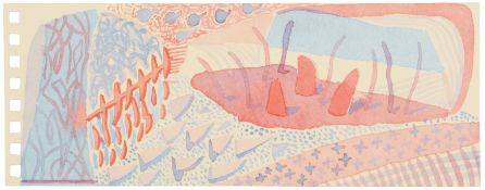§ David Hockney O.M. C.H. R.A. (British 1937-2026) Composition Red & Blue