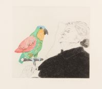 § David Hockney O.M. C.H. R.A. (British, 1937-2026) Félicité Sleeping, with Parrot [MCA Tokyo 150]