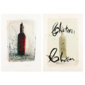 § Ralph Steadman (British, 1936) Chateau Chateau Red 1976 and Chateau Chateau White 1976