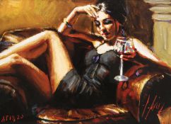 Fabian Perez (Argentinian, b.1967) Red on Yellow III