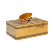 A German gilt brass singing bird automaton box After Karl Griesbaum, Mid-20th century