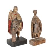 A 17th century Spanish Colonial carved wood figure of Saint Roch (Rogue), from Bicol, Philippines To