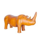 After Dimitri Omersa for Liberty leather Rhinoceros stool Circa 21st Century