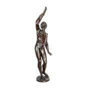 Attributed to Franz Iffland (German, 1862-1935) Bronze Figure of Torch Bearer In Nude Late 19th / ea