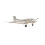 An aluminum model by Authentic Models of a Douglas DC3