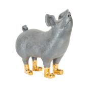 Jon Barrett-Danes (b. 1962) Sculpture of Pig with Golden Boots