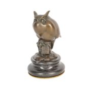 After Leonardo Bistolfi (1859 - 1933) Bronze Sculpture of Owl