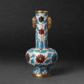 A Chinese cloisonné enamel and gilt-bronze 'chrysanthemum' vase, Ming dynasty, 16th/17th century 明十六