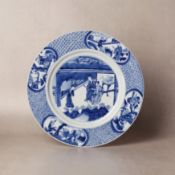 A fine Chinese blue and white 'figural' dish, Qing dynasty, Kangxi mark and of the period 清康熙 青花人物圖盤