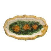 A Chinese sancai-glazed quatrefoil dish, Liao dynasty 遼 三彩海棠式盤