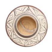 A Chinese Cizhou painted pottery cup stand, Song-Jin dynasty 宋至金 磁州窯白地褐彩盞託