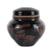 A Chinese Henan black-glazed russet-painted jar and cover, Song dynasty 宋 河南黑釉鐵鏽花蓋罐