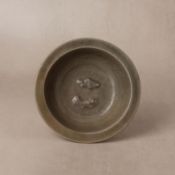A Chinese Longquan celadon 'twin fish' moulded dish, Song/Ming dynasty 宋/明 龍泉窰青釉貼雙魚折沿盤 | Santos Coll