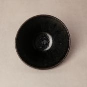 A Chinese Jian black-glazed 'hare's fur' conical bowl, Song dynasty 宋 建窰兔毫斗笠盌 | Santos Collection