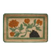 A Chinese sancai-glazed 'peonies' tray, Jin-Ming dynasty 金至明 三彩牡丹紋托盤