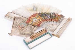 Three 19th Century mother-of-pearl handled fans