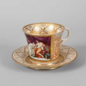 A Chamberlain’s Worcester cabinet cup and saucer