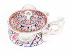 A Worcester Queen Charlotte pattern drum shaped inkwell