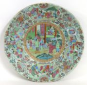 A Chinese celadon ground famille rose Cantonese ch