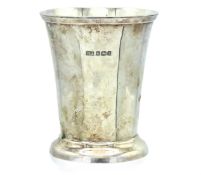 A 1926 art deco period Sheffield silver stirrup cu