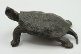 A Chinese bronze figure of a tortoise, character m