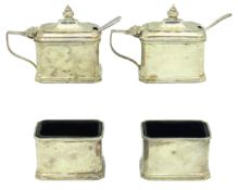 A 1932 Birmingham silver four piece condiment set