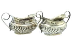 A pair of 1902 Edwardian Sheffield silver salts by