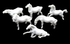 A set of six blanc de chine Chinese porcelain hors