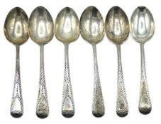 A matching set of six Victorian, bright cut London