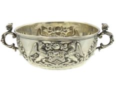 An 1898 Victorian London silver porringer with rep