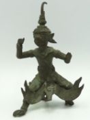 An antique early 20thC. Thai bronze figure of Rama